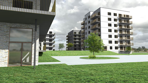 Fyra nya hus med 133 l�genheter i Stallbacken